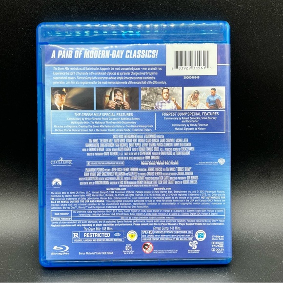 Tom Hanks Double Feature: The Green Mile & Forrest Gump (2 Blu-Ray Discs, 2013) - Picture 2 of 4